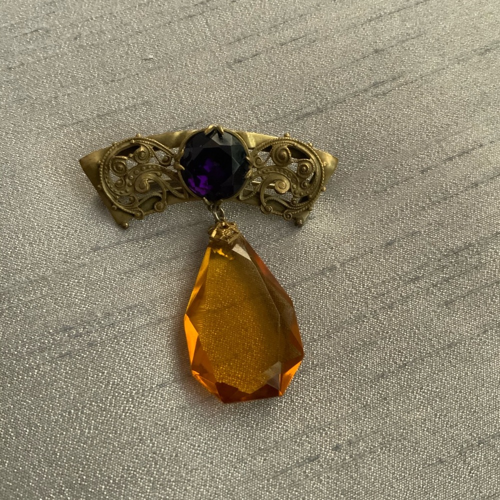 Vintage Brooch Multi Stone